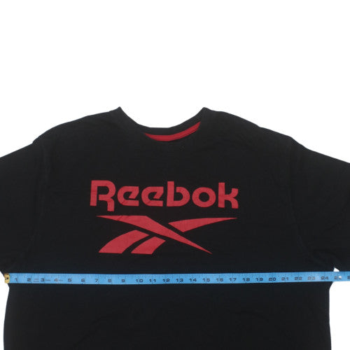 Reebok Men's Black 2XL Graphic Logo Sports T-Shirt