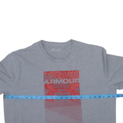 Under Armour Mens Grey HeatGear Graphic Short Sleeve T-Shirt XL