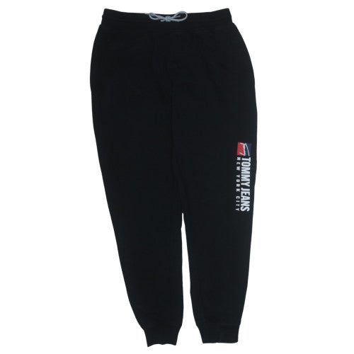 Tommy Jeans Men's Black Sweatpants L Logo Cuffed Tapered Fit
