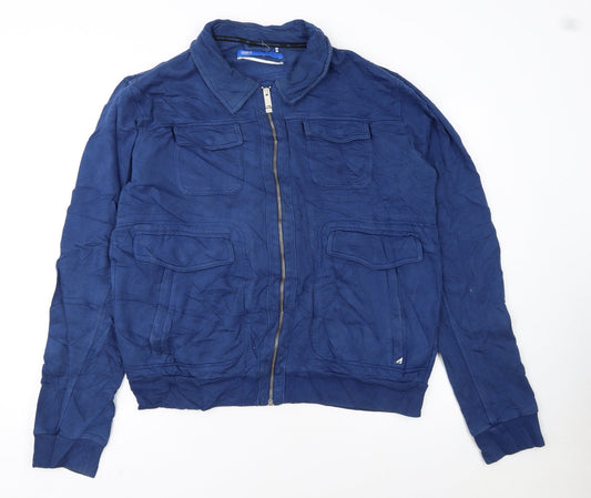 Additional front view of Adidas Originals Women Blue Cotton Track Jacket L Full Zip