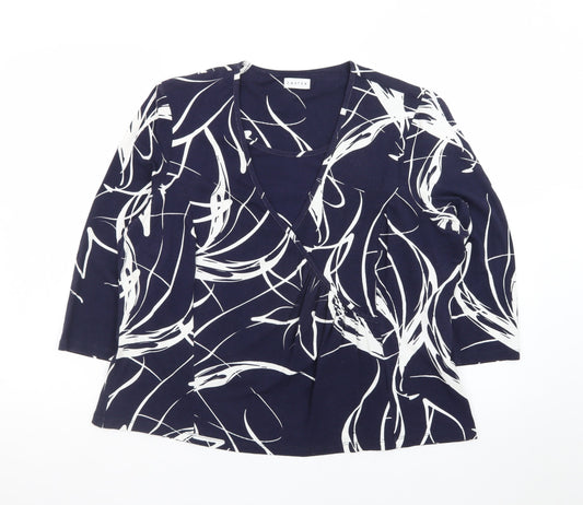 Eastex Women's Blue Abstract Wrap Jersey Blouse Size 20