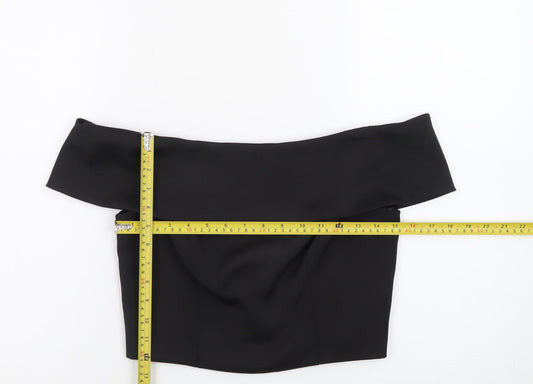 Coast Womens Black Off Shoulder Cropped Blouse UK 10