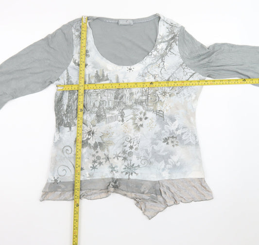 Marks and Spencer Per Una Women’s Grey Floral Tunic Blouse Size 16