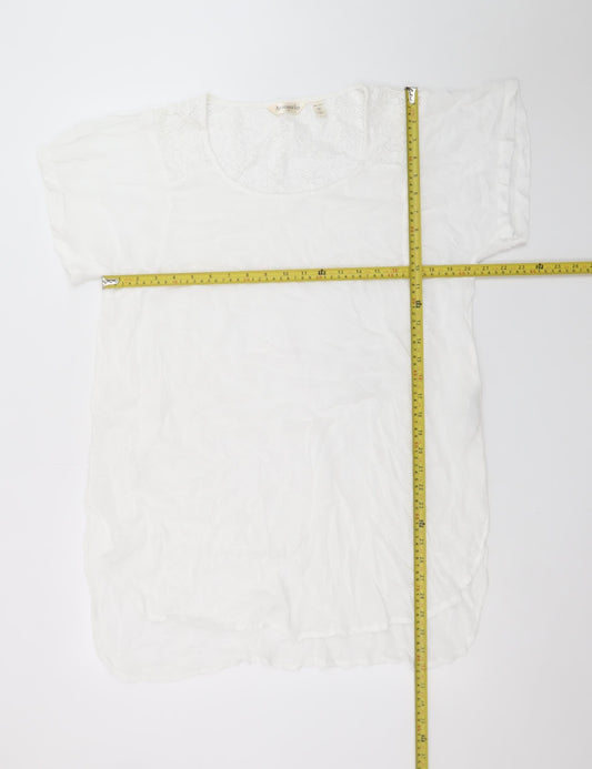 Accessorize Women’s White Lace Shift Dress XS Short Sleeve Summer