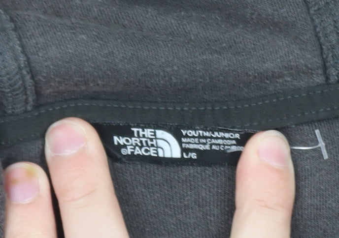 The North Face Boys Black Fleece Full Zip Hoodie Size L Outdoor Warm