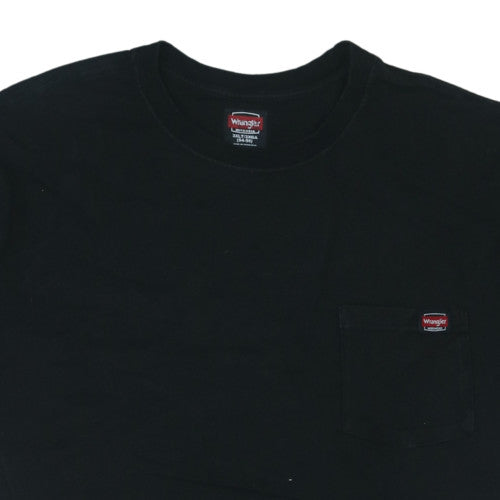 Wrangler Workwear Men's Black 3XLT Cotton Crew Neck Pocket T-Shirt