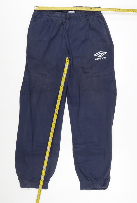 Umbro Men's Blue Jogger Trousers L Cotton Blend Sportswear