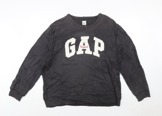 Gap Women’s Black XL Pullover Sweatshirt Original Logo Cotton Blend
