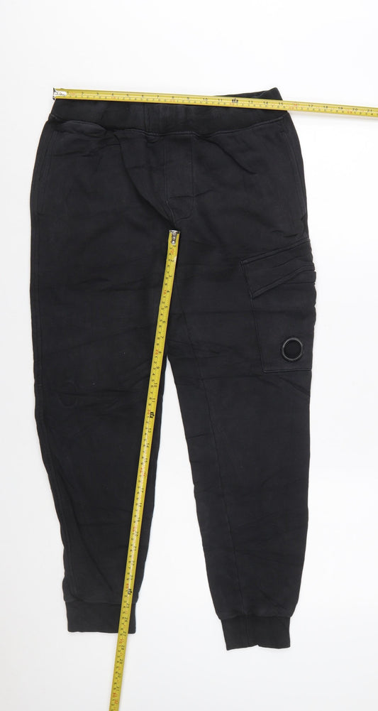 C.P. Company Men's Black Cargo Jogger Trousers Size M