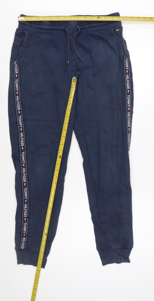 Tommy Hilfiger Men’s Blue Jogger Trousers L Logo Tape Casual