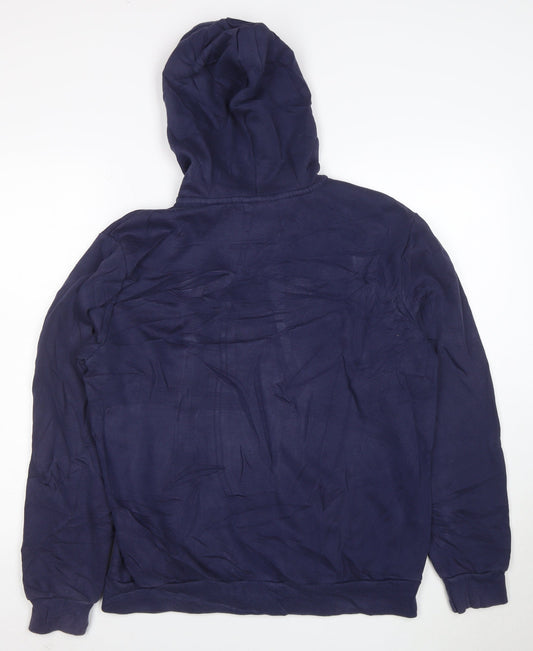 Puma Men Blue Full Zip Hoodie M Lightweight Cotton Blend