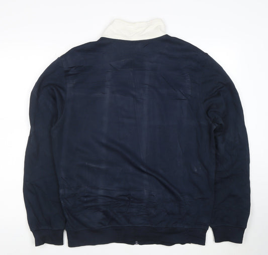 Ellesse Men’s Blue & White Full Zip Sweatshirt L Sports Jacket