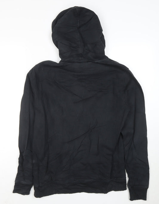 Napapijri Men's Black Logo Pullover Hoodie Size S