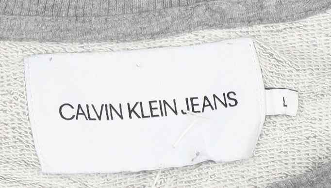 Calvin Klein Jeans Men's Grey Crew Neck Pullover Sweatshirt L
