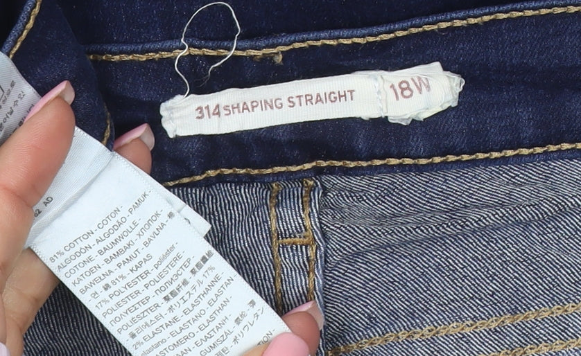 Levi's Women Blue 18 Plus 314 Shaping Straight Jeans