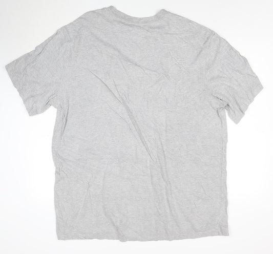 Wrangler Men's Grey 2XL Regular Fit Crew Neck Cotton T-Shirt