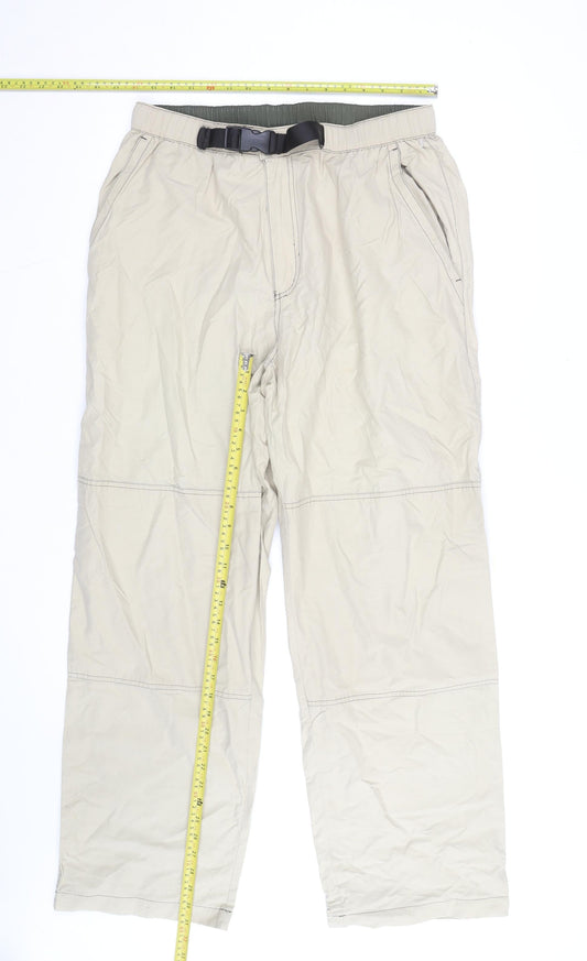 Old Navy Men’s Beige Cargo Trousers L Lightweight Belted Outdoor