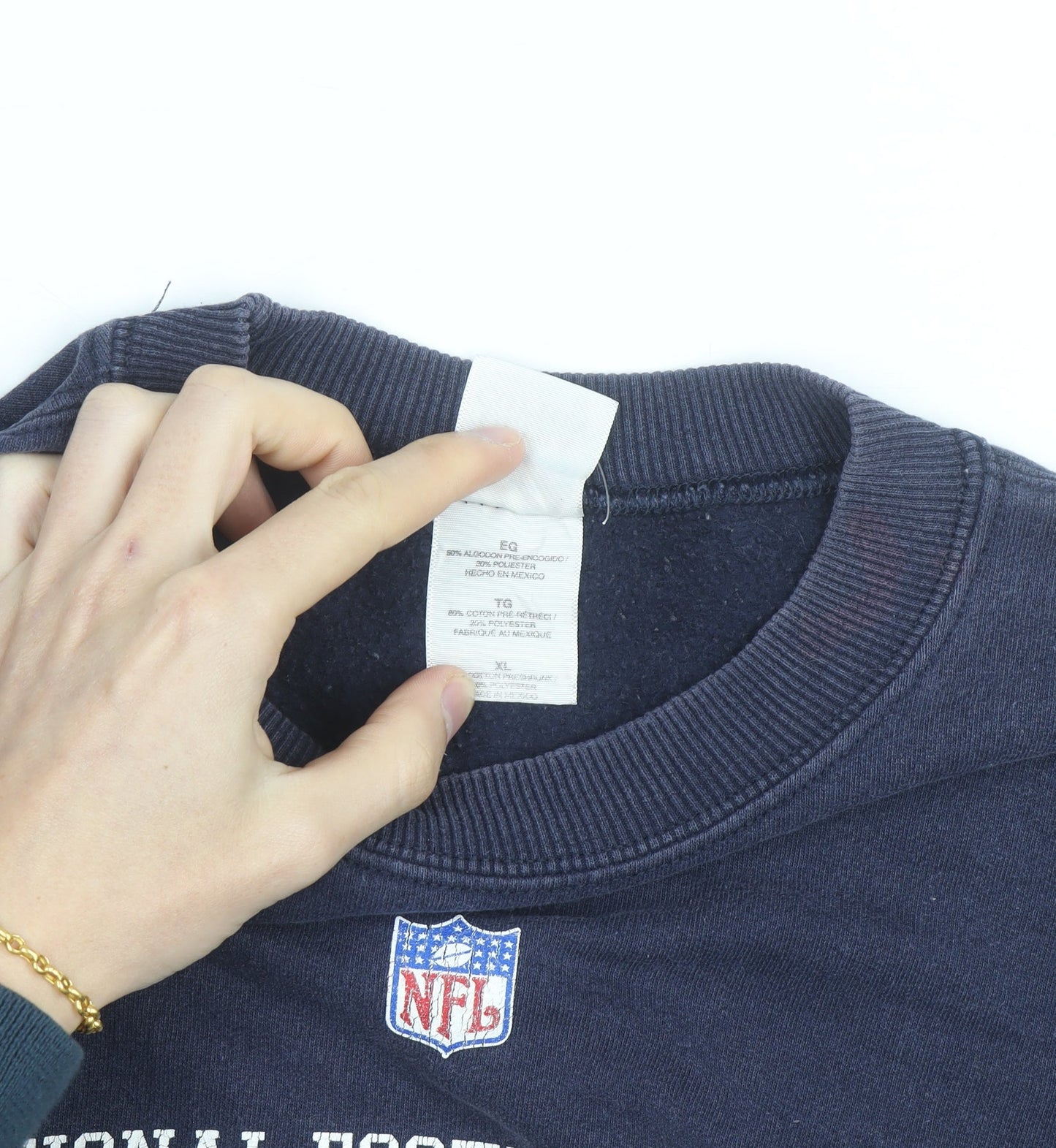 Gildan Men's Navy St. Louis Rams NFL Champions Crew Neck Sweatshirt XL