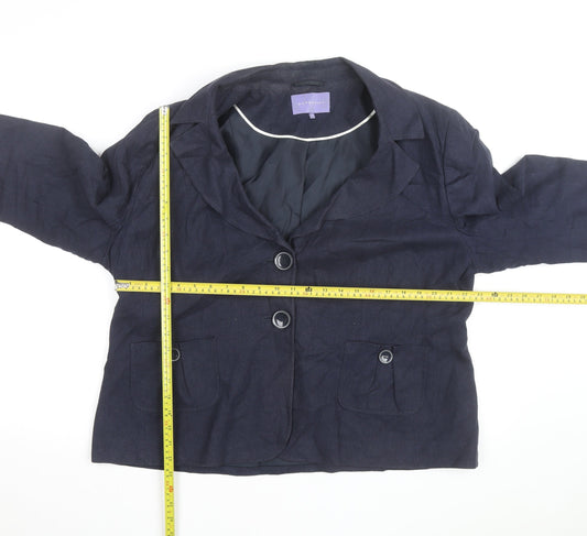 Autonomy Women’s Blue Linen Blend Blazer Jacket Size 22