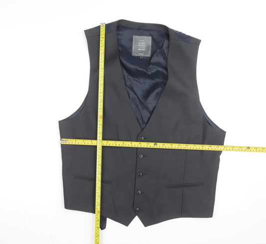 John Lewis Men's Grey Pure Wool Tailored Fit Waistcoat Size 44