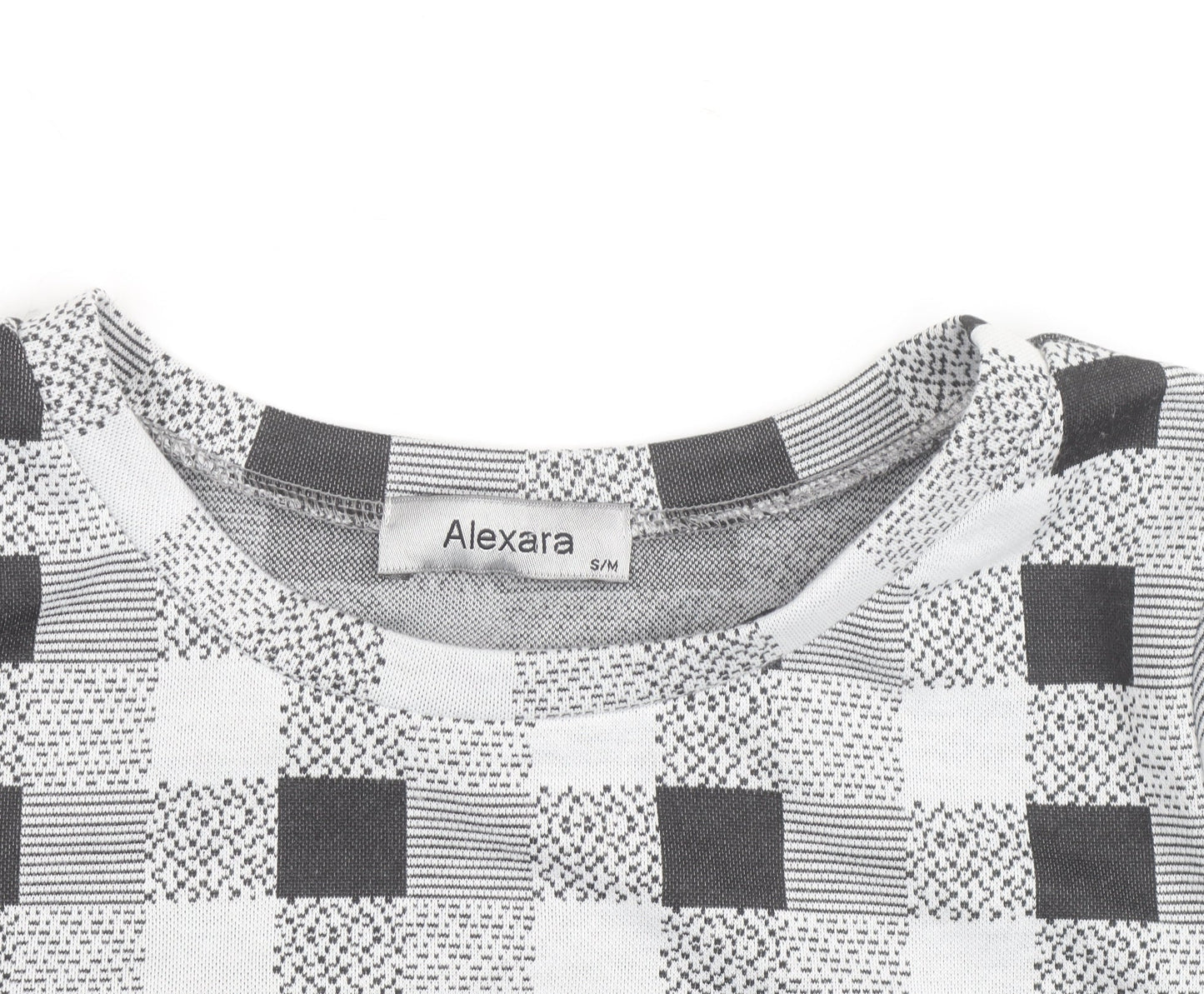 Additional view of Alexara Women's Grey Check Long Sleeve Tunic Blouse, size S
