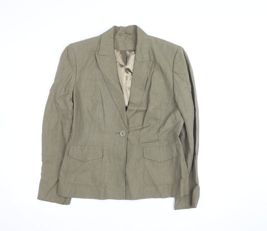 Additional front view of Principles Women Brown, size 14, Single-Breasted Blazer Jacket