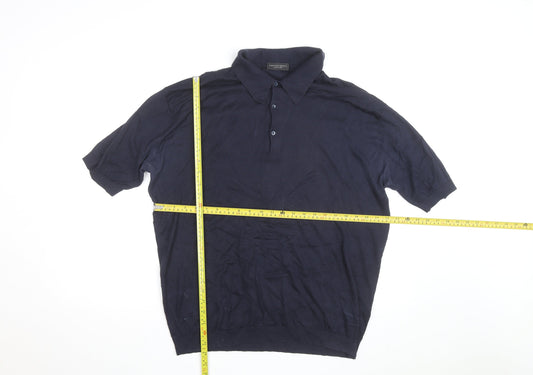 Chester Barrie Men’s Blue Cotton Polo Shirt Size L