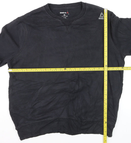 Reebok Men’s Black XL Pullover Sweatshirt Crew Neck Fleece