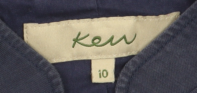 Kew Women's Blue Linen Blend Short Blazer Jacket Size 10