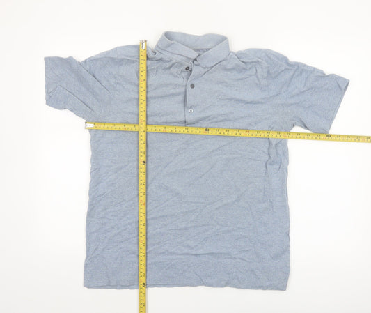 COS Men’s Grey Cotton Polo Shirt Size M Short Sleeve
