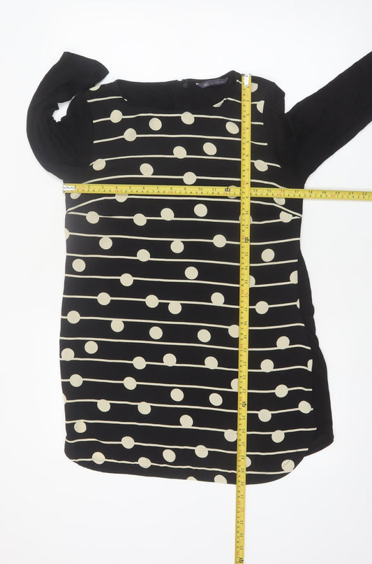 Marks and Spencer Women’s Black Polka Dot Tunic Blouse Size 10
