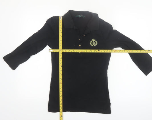 Ralph Lauren Women’s Black Long Sleeve Polo Shirt Size S