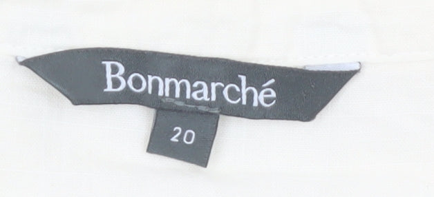 Bonmarché Women's Ivory Sleeveless Cotton Button Blouse Size 20