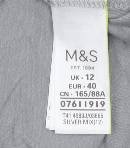 Marks and Spencer Women’s Grey Floral Short Sleeve T-Shirt Size 12