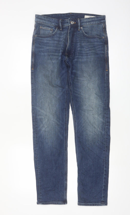 Marks and Spencer Men's Blue Slim Fit Stretch Denim Jeans 30W 31L