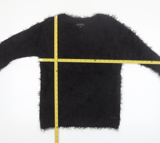 Adolfo Dominguez Women’s Black Fluffy Pullover Jumper Size S