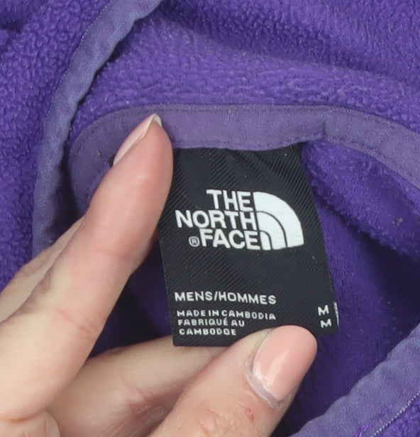 The North Face Men's Purple Fleece 1/4 Zip Pullover Sweatshirt Size M