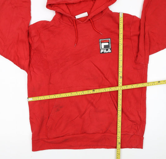 Fila Men Red XL Pullover Hoodie Hooded Sweatshirt Logo Sportswear