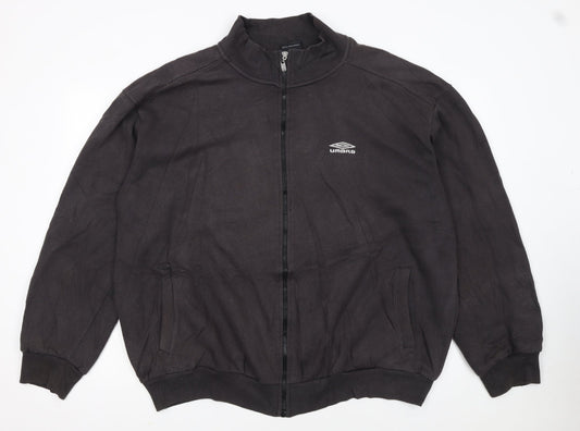 Umbro Men Black 2XL Track Jacket Full Zip Lightweight Sportswear