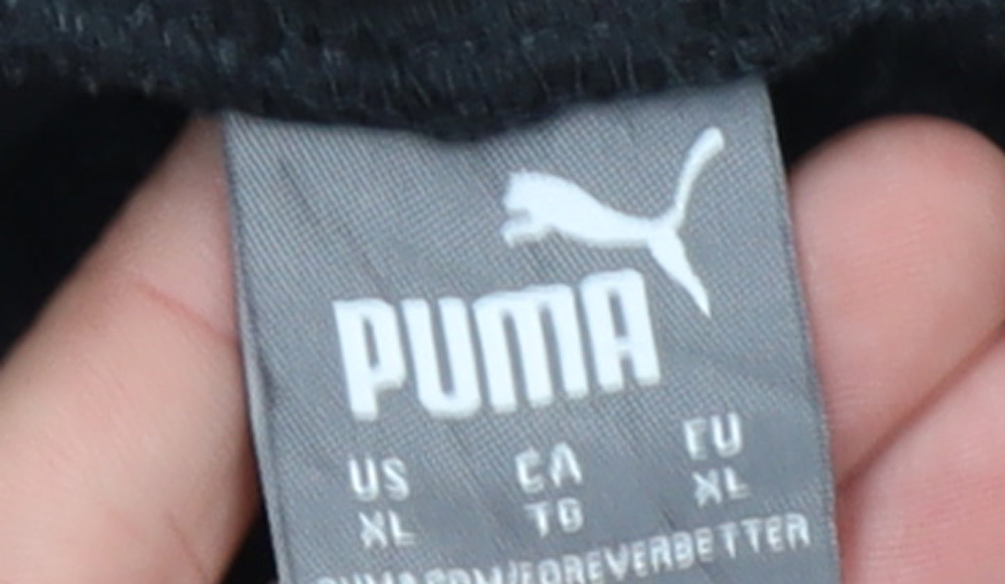 Puma Womens Black XL Jogger Trousers with Gold Logo