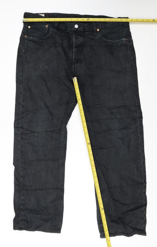 Levi's Premium Men's Black Straight Jeans W38 L30 Regular Fit Denim