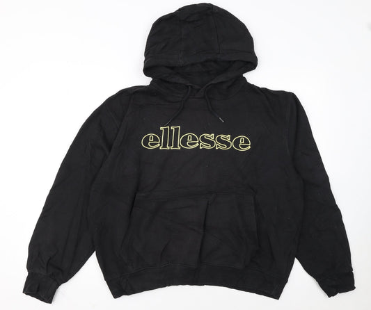 Additional front view of Ellesse women’s black pullover hoodie l logo print casual wear