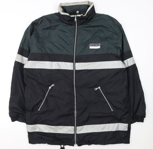 John Baner Men's Black Windbreaker Jacket Size 40 Regular Fit Outdoor