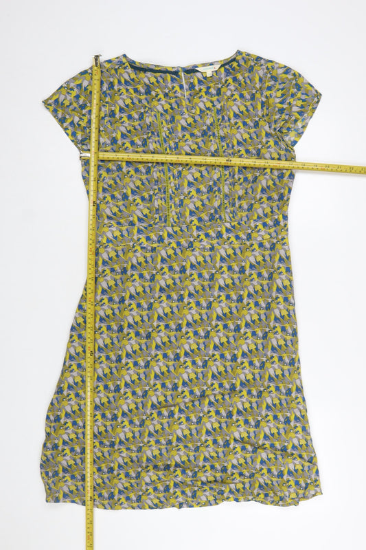 White Stuff Women's Multicoloured Geometric Shift Dress Size 10