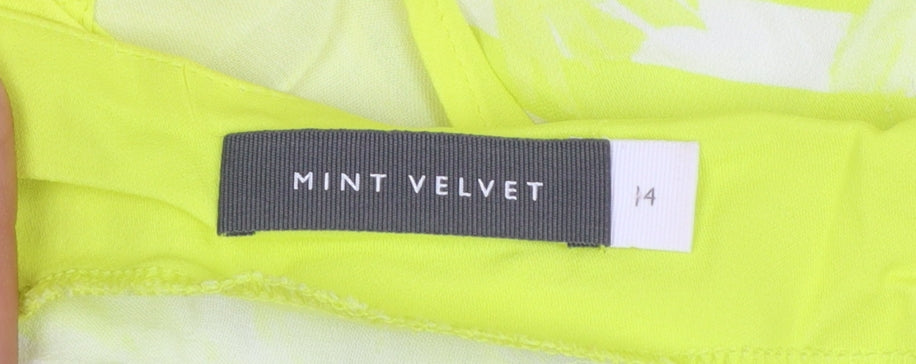 Mint Velvet Women's Yellow Floral Chiffon Camisole Top Size 14