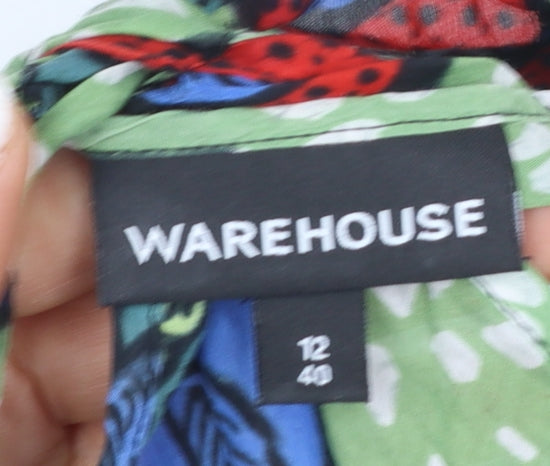 Warehouse Women's Multicoloured Floral Halter Wrap Tank Top Size 12
