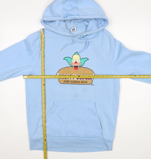 Primark The Simpsons Blue Men's Pullover Hoodie L Graphic Fleece
