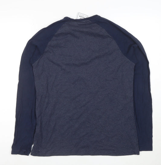TOG24 Women's Blue Long Sleeve Raglan Crew Neck T-Shirt Size 12