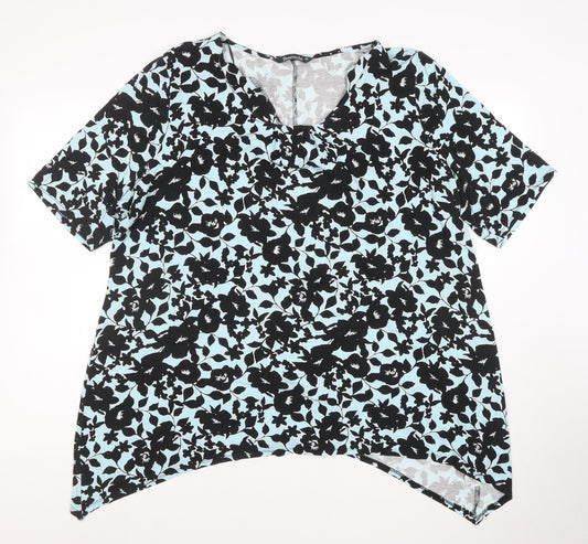 Bonmarché Women’s Blue Floral Viscose Tunic Blouse Size 20