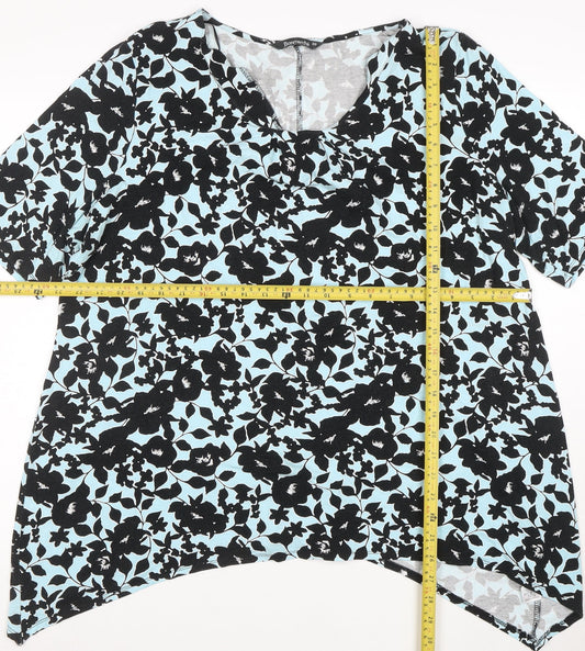 Bonmarché Women’s Blue Floral Viscose Tunic Blouse Size 20